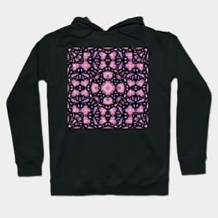 Crystal Hearts and Flowers Valentines Kaleidoscope pattern (Seamless) 11 Hoodie